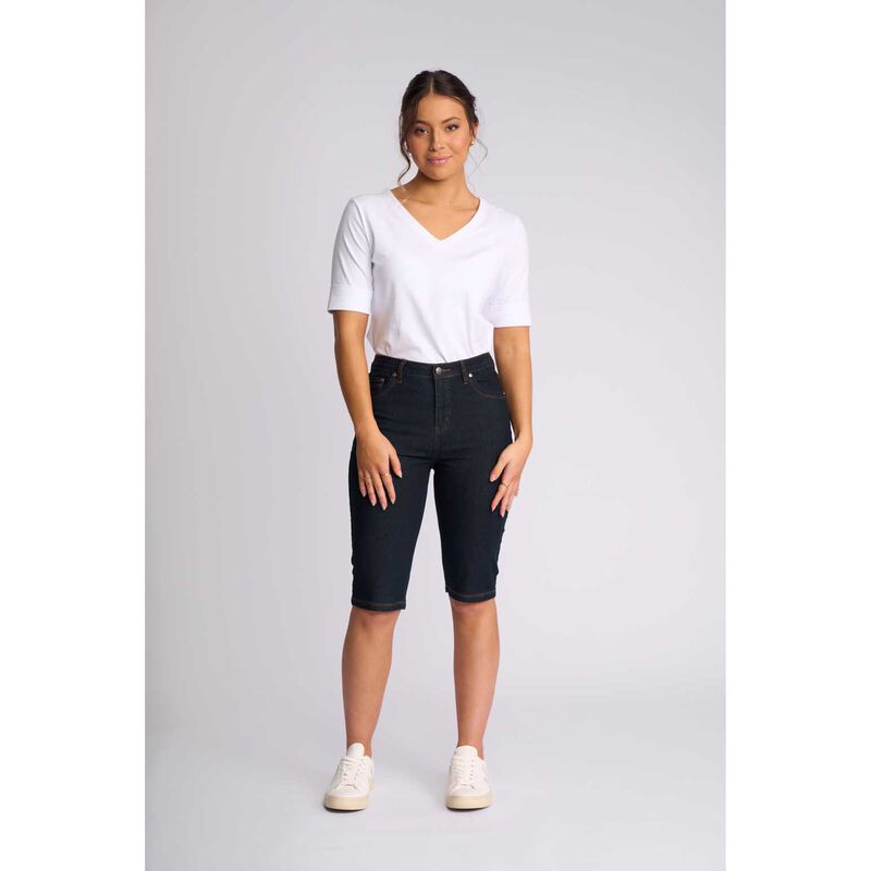 Vassalli Slim Leg Contrast Stitch Denim Short image number 3